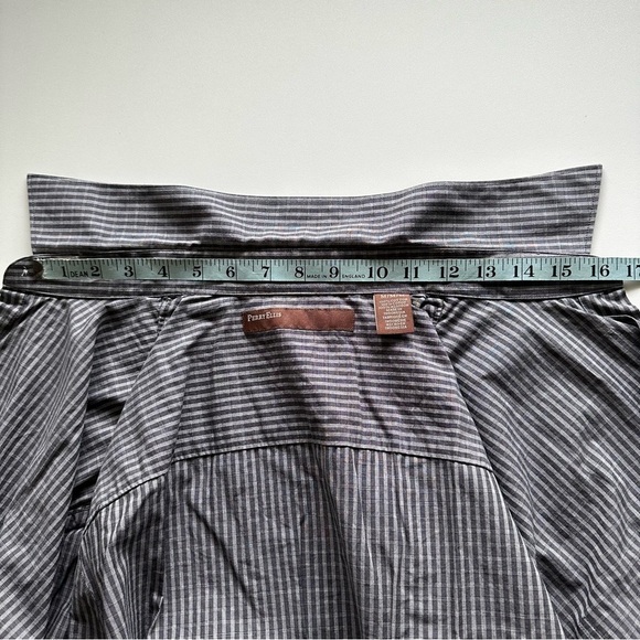 Perry Ellis Men's Plaid Button Up Shirt Long Sleeve Grey Size Medium 15.75 Neck - Picture 10 of 13